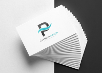Creative P Letter Blue Wave Logo Design Screenshot 2