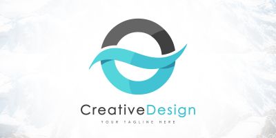 Creative O Letter Blue Wave Logo Design