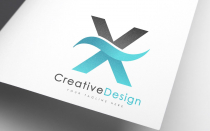 Creative X Letter Blue Wave Logo Design Screenshot 1