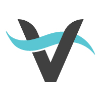 Creative V Letter Blue Wave Logo Design