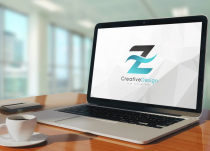 Creative Z Letter Blue Wave Logo Design Screenshot 3