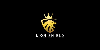 Lion Head Shield Logo