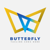 Butterfly W Letter Logo