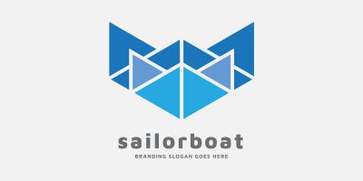 Paper Boat W Logo Template