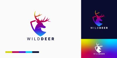 Wild Deer Modern Vector Logo