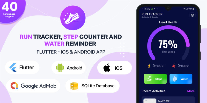 Run Tracker & Step Counter - Flutter App