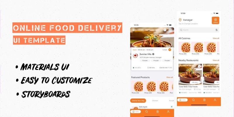 Food Delivery App UI kit iOS