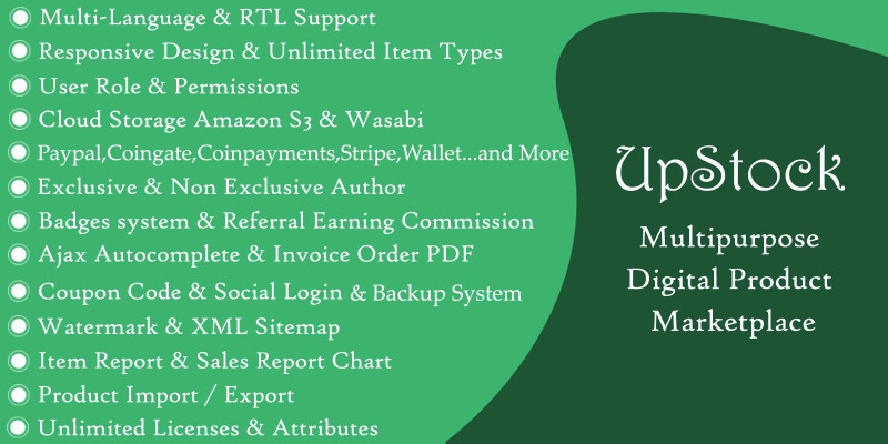UpStock - Multipurpose Digital Product Marketplace