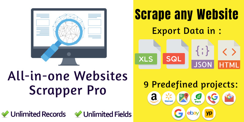  All-in-one Websites Scrapper Pro 