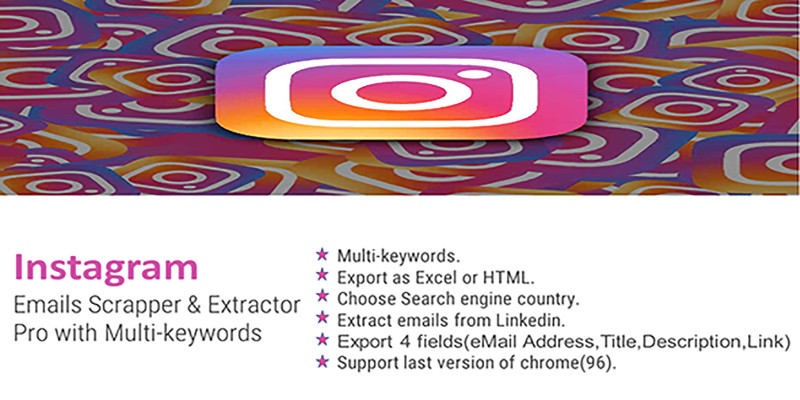 Instagram eMails Scrapper Pro with Multi-Keywords