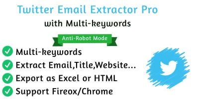 Twitter eMails Scrapper Pro with Multi-Keywords