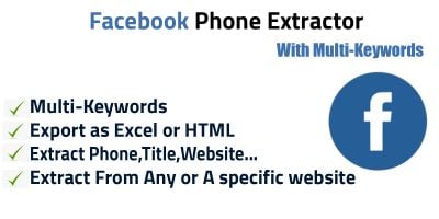 Facebook Phones Extractor Pro with multi-keywords