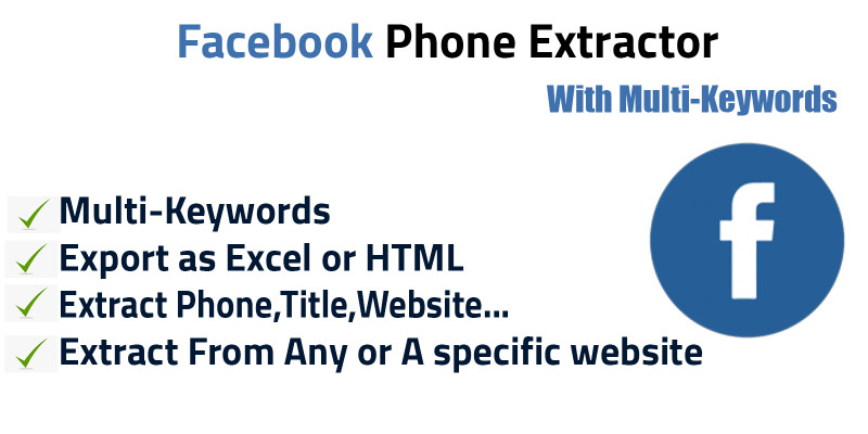 Facebook Phones Extractor Pro with multi-keywords