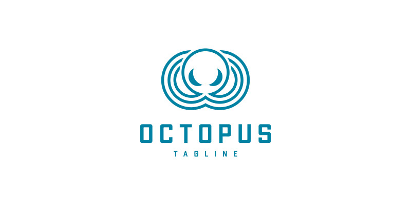 Modern octopus logo template