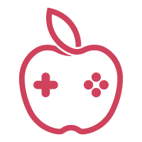 Modern apple game logo template