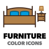 20 Furniture Color Icon Set