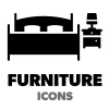 20 Furniture Glyphs Icon Set