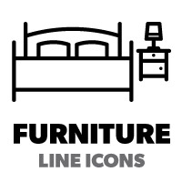20 Furniture Line Icon Set