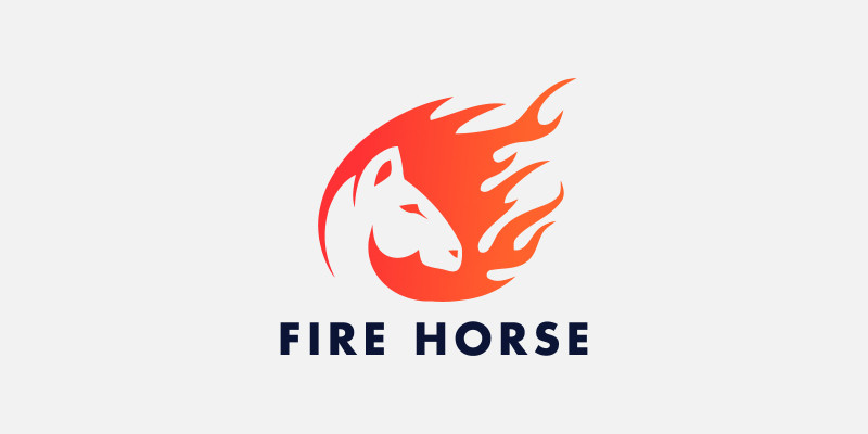 Fire Horse Animal Logo