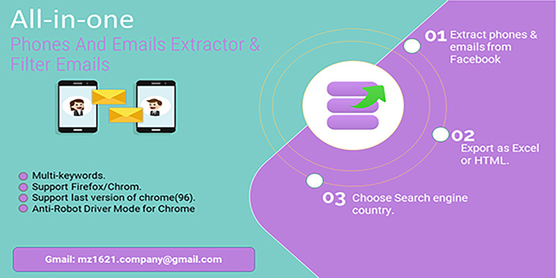 All-in-one Phones and eMails Scrapper Python