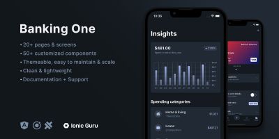 Banking One - Mobile App UI Kit Ionic 6