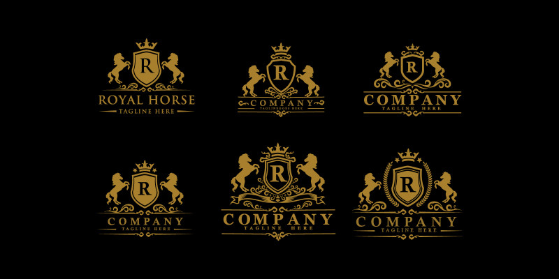 Set Badges Royal Horse Logo