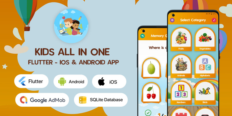 Kids All In One Learning Flutter App
