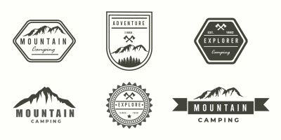 Set Badges Mountain Logos