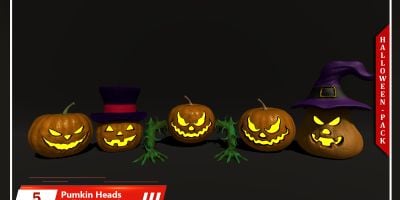 Halloween Pack 5 in 1 3D Model