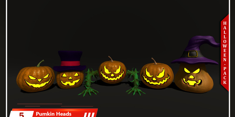 Halloween Pack 5 in 1 3D Model