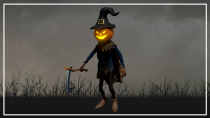 Scary Pumpkin Scarecrow 3D Model Screenshot 3