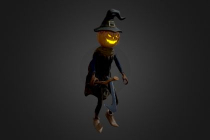Scary Pumpkin Scarecrow 3D Model Screenshot 8