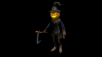 Scary Pumpkin Scarecrow 3D Model Screenshot 10