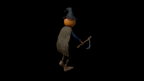Scary Pumpkin Scarecrow 3D Model Screenshot 12