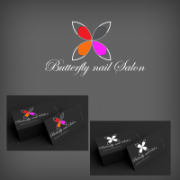 Butterfly Nail Salon Colorful Logo