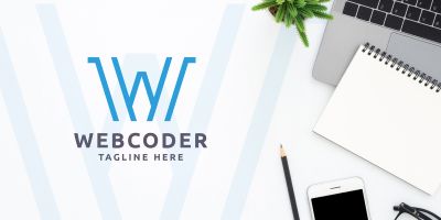 Web Coder Letter W Logo