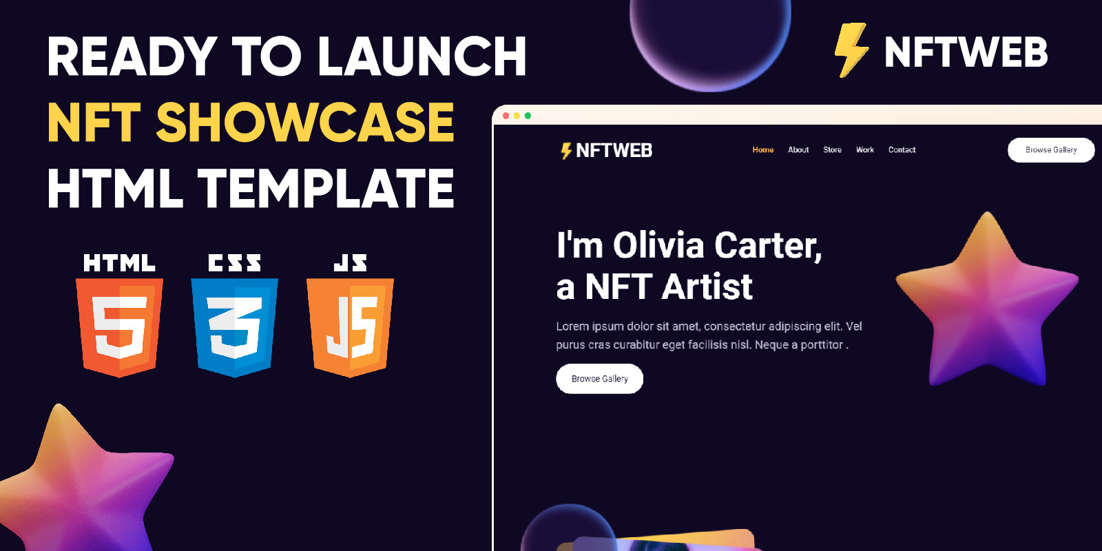 NFTWeb - Complete NFT Showcase HTML Template by Nextinnovation | Codester