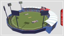 Low-poly Cricket Stadium 3D Object Screenshot 2