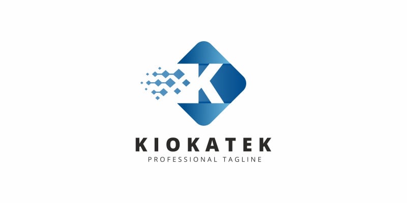 K Letter Tech 3D Logo