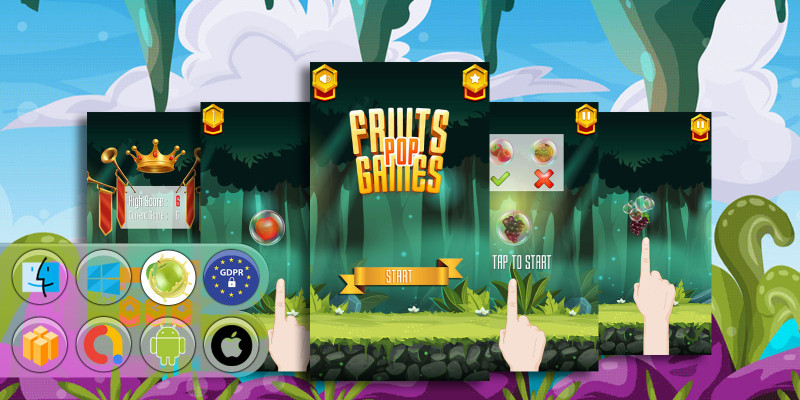 Fruits Games Pop - Buildbox Template