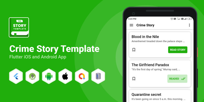 Crime Story Template Offline - Flutter full source