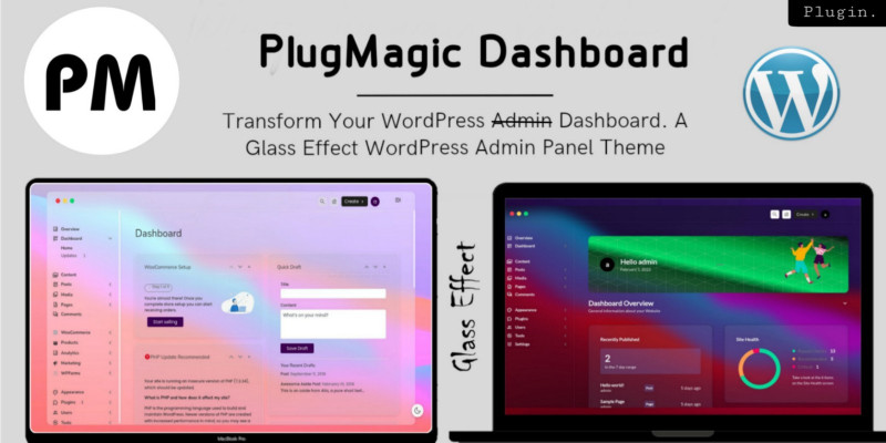 PlugMagic Dashboard -  Admin Theme For Wordpress