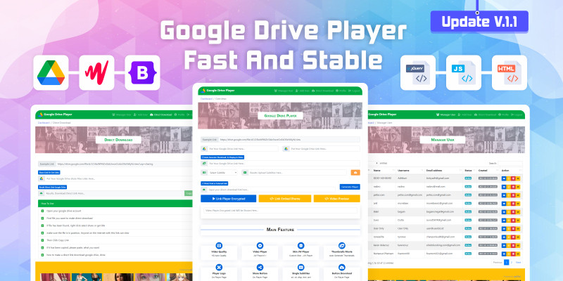 Google Drive Player - PHP Script