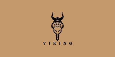 Viking Helmet Vector Logo Template