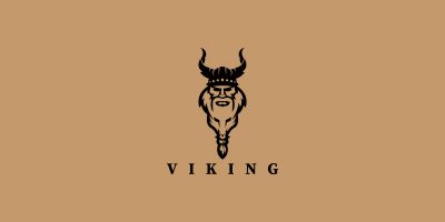 Viking Helmet Vector Logo Template