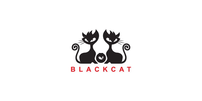 Black Cat Logo Template 