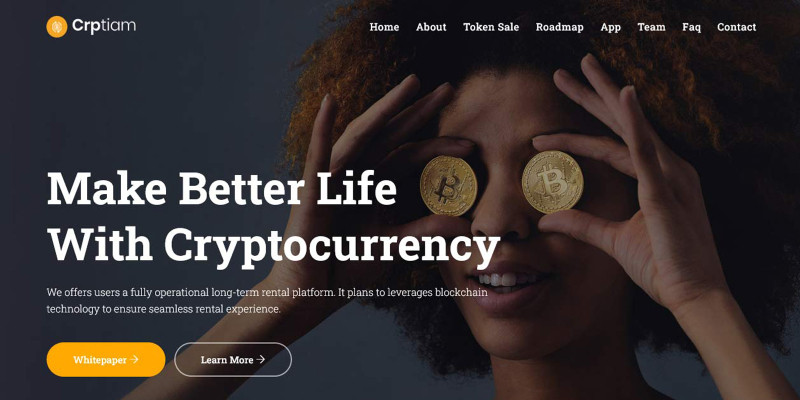 Crptiam - Cryptocurrency ICO Landing HTML Template