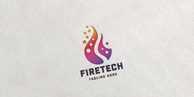 Fire Flame Tech Logo