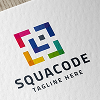 Professional Square Code Logo