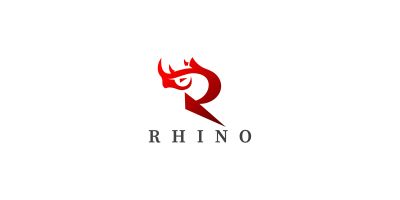 Letter R Rhino Logo template 